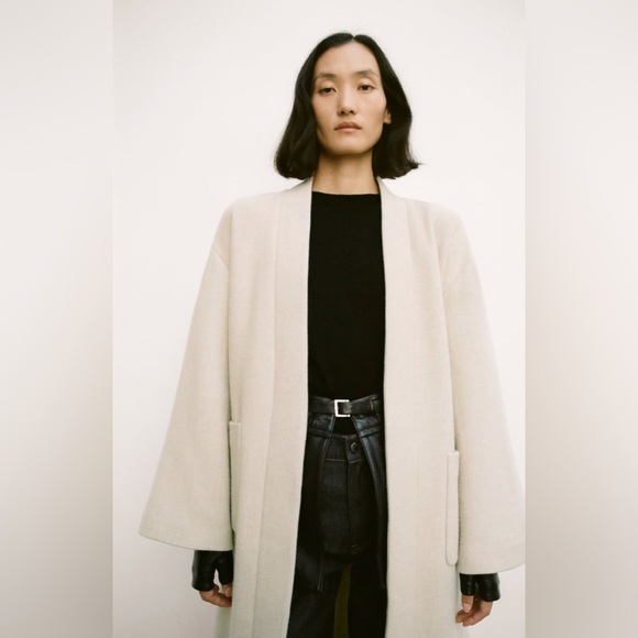 MANTECO MINIMALIST COAT WITH  WOOL ZW COLLECTION - Picture 5 of 11